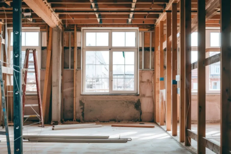 Room addition under construction with wood framing and new windows showing room addition cost in Ventura County