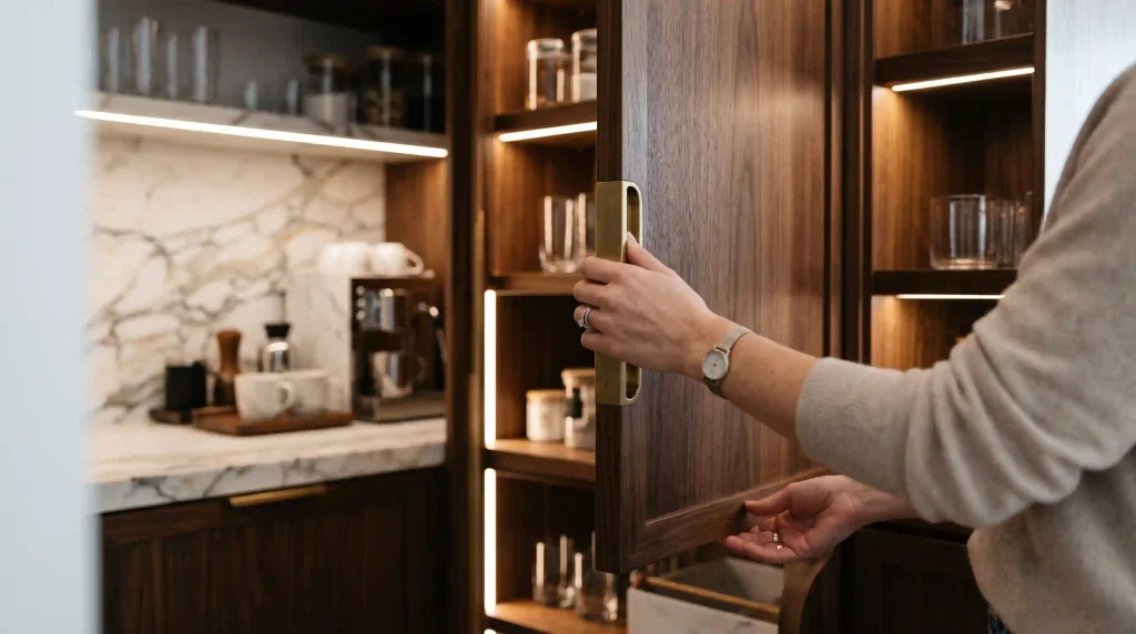 Custom Storage and Pantry Design Trends in Bel Air Home Renovation and Construction or How Integrated Lighting Elevates High End Kitchen Cabinets